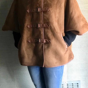 Vintage Womens Suede Jacket/Cape Style Jacket image 3