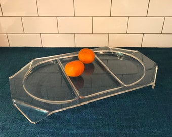 Mid Century Modern Lucite Serving Tray