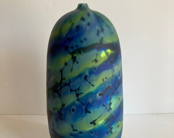 Modern Blue Green Vase Handblown Vase