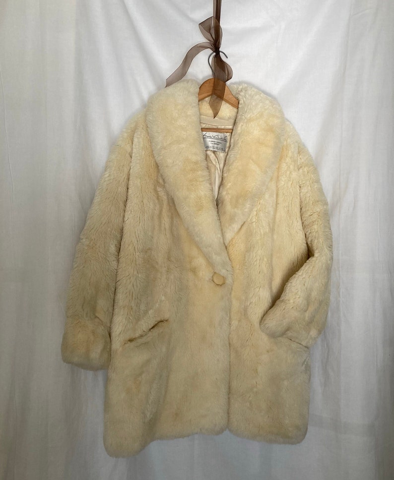 Vintage Women's Long Borg Coat by Gloria Vanderbilt image 1