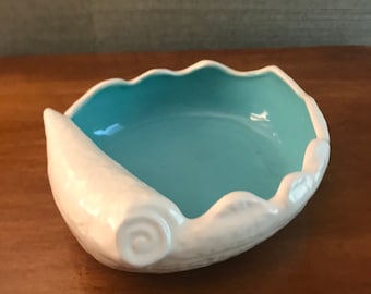 Vintage Shell Decorative Bowl, Catch All, Coastal Decor