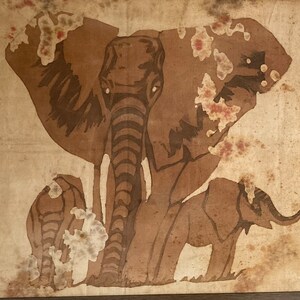 1970's Batik Elephant Artwork image 3