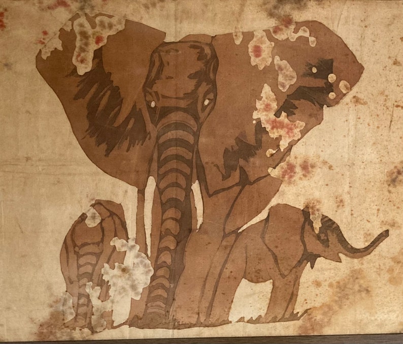 1970's Batik Elephant Artwork image 3
