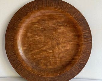Vintage Polish Wood Bread Plate Thanksgiving Plate