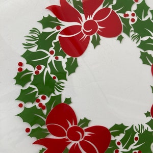 Vintage Christmas Holiday Holly Design Square Platter Serving Plate by Toscany image 2