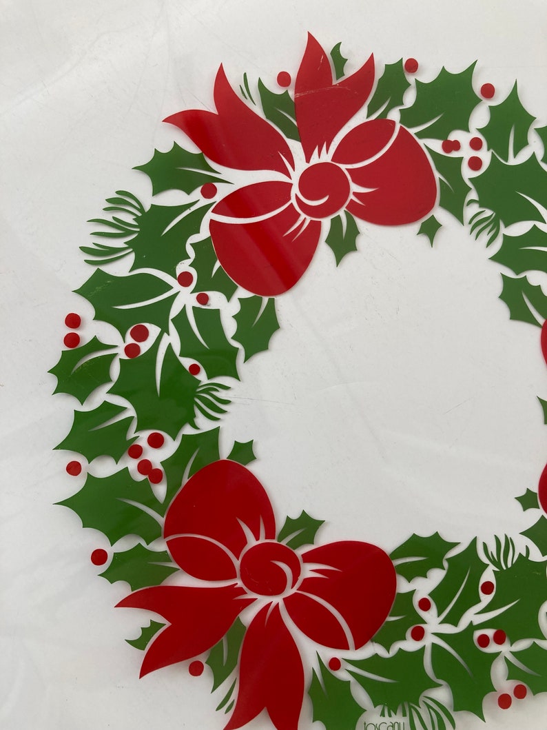 Vintage Christmas Holiday Holly Design Square Platter Serving Plate by Toscany image 2