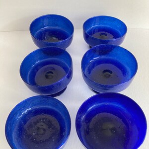 Vintage Handmade Blue Footed Dessert/Fruit/Nut/Snack Bowls Margharita Glasses image 3