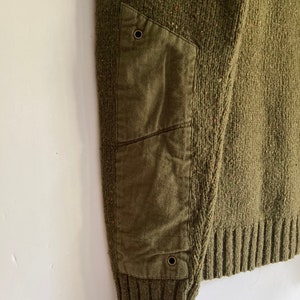 Vintage Mens Army Green Donegal Sweater/Pullover Quarter Zip Sweater image 4