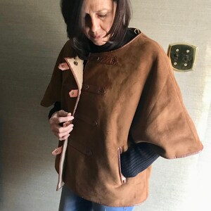 Vintage Womens Suede Jacket/Cape Style Jacket image 2