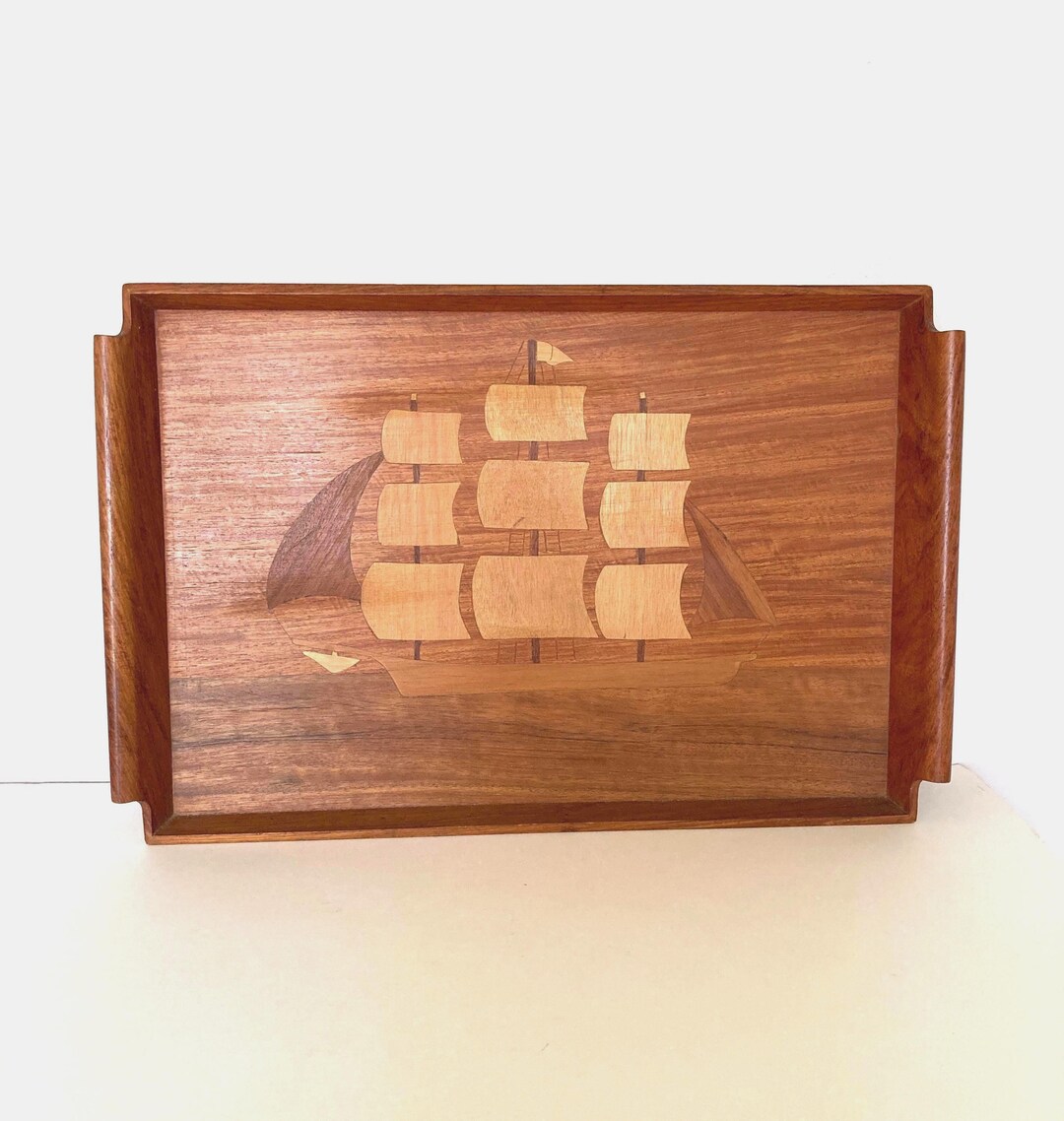 Ship Inlay Wood Inlay Marquetry Sailboat Ship Tray - Etsy
