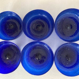 Vintage Handmade Blue Footed Dessert/Fruit/Nut/Snack Bowls Margharita Glasses image 6