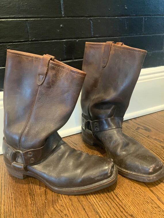 Mens Leather Boot Harnass Motorcycle Biker Boot 70
