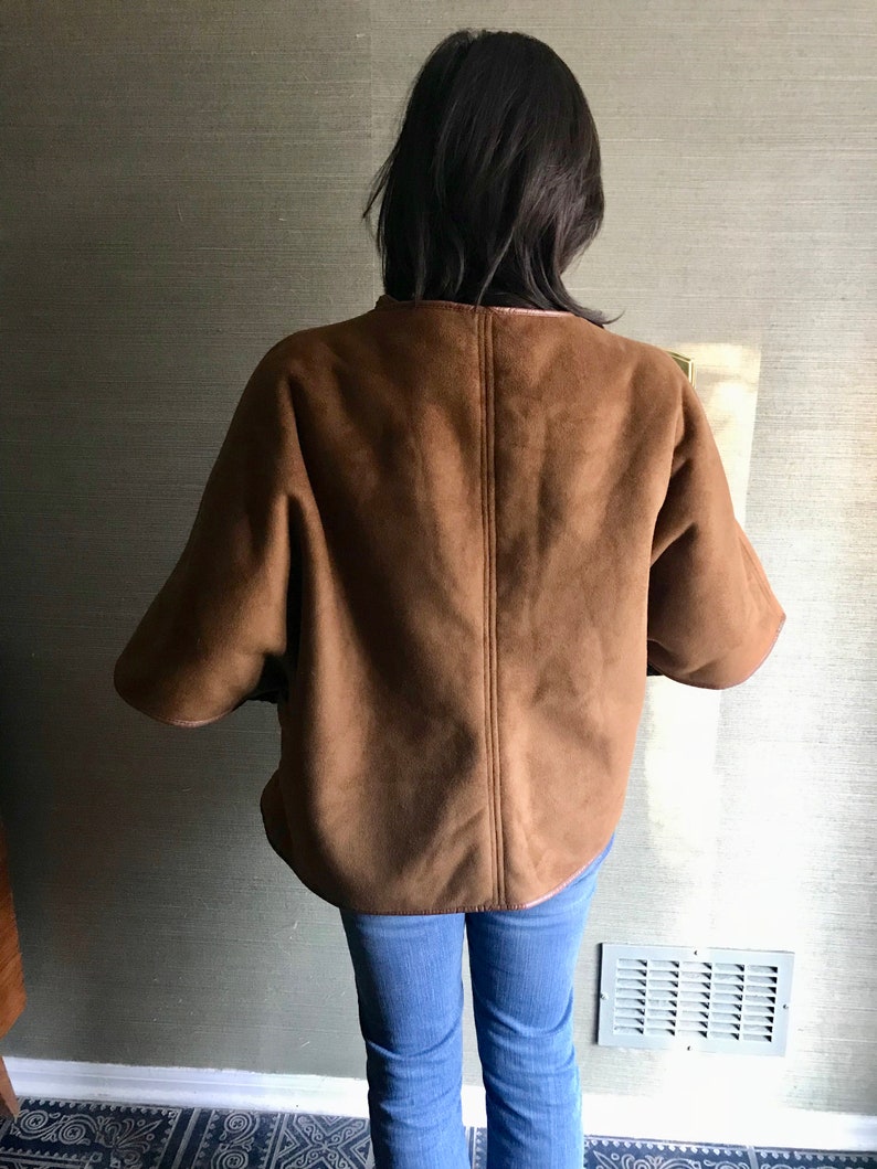 Vintage Womens Suede Jacket/Cape Style Jacket image 4