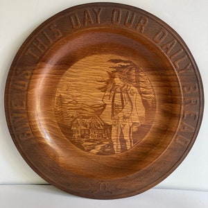 Vintage Wood Bread Plate Thanksgiving Plate image 1