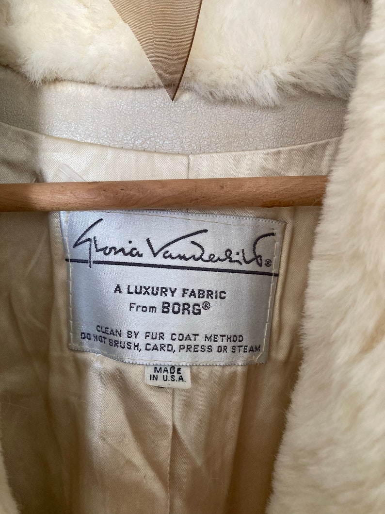 Vintage Women's Long Borg Coat by Gloria Vanderbilt image 2