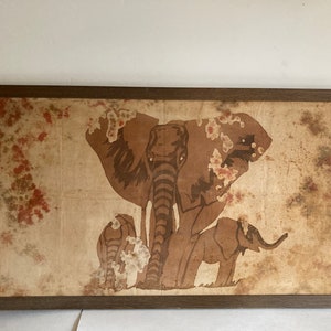 1970's Batik Elephant Artwork image 1