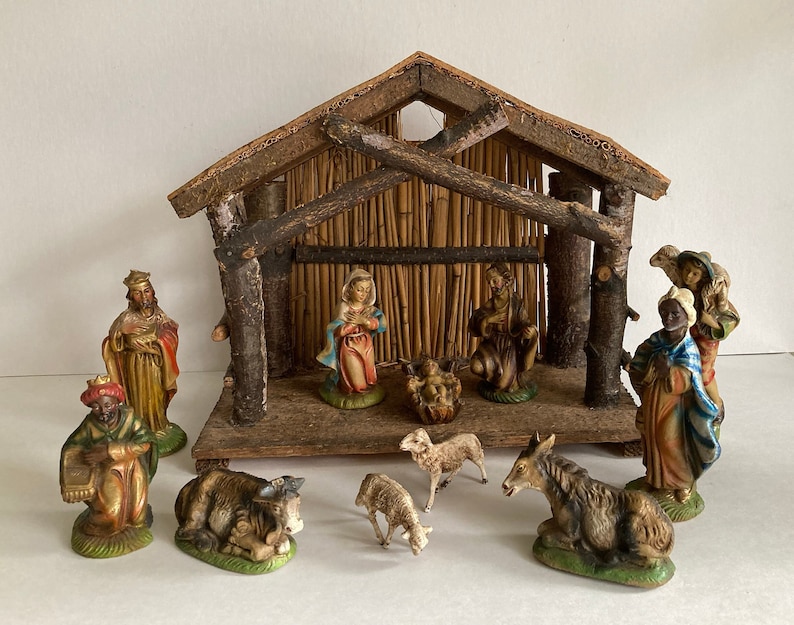Vintage Italian Nativity Set image 1