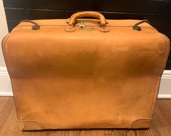 Leather Suitcase Presto Vintage Luggage Storage Container