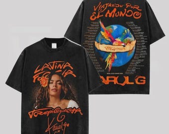Karol G Viajando Por El Mundo Tropitour 2026 Camisa, Camiseta de Concierto de Reggaeton