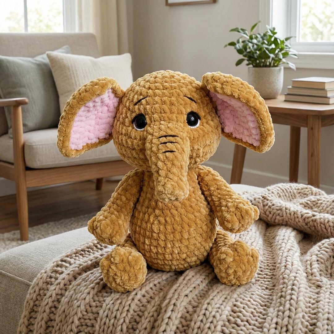 Crochet Elephant Amigurumi Pattern | Plush Elephant Toy | Stuffed ...