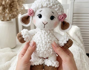 Crochet Lamb Pattern, Amigurumi Lamb Doll PDF, Plush Sheep Toy, Curly Fleece Texture