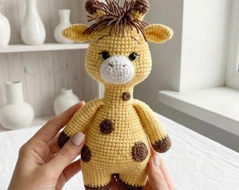 Patrón de jirafa a crochet, jirafa de peluche amigurumi, animal de safari (PDF)