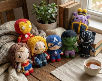 6-in-1 Crochet Superhero Amigurumi Pattern Bundle PDF | Comic Hero Doll Set hero dolls patterns
