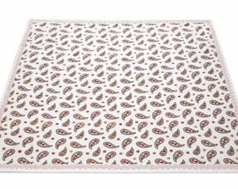 Handmade Kashmiri Cotton Bed Cover | Aari Embroidered Floral Sheet