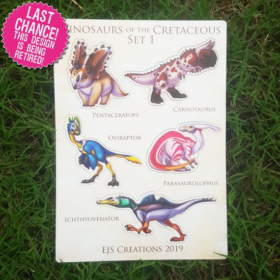 Dinosaurs of the Cretaceous Set 1 Magnet Sheet