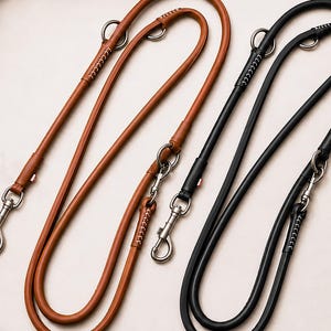 Laisse roulée en cuir souple pour chien - Laisse pour chien durable et multifonctionnelle réglable pour l'entraînement et les promenades quotidiennes, Laisse pour chien mains libres