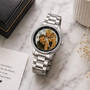 Esfera de reloj personalizada • Reloj personalizado • Reloj de pulsera con foto personalizada • Regalo para el Día del Padre • Regalo de aniversario único • Regalo para él/ella imagen 15