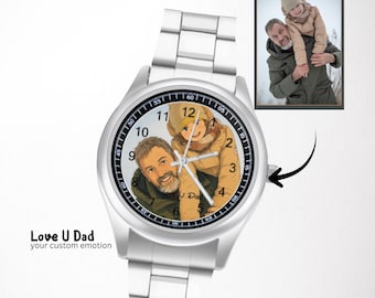 Custom Photo Watch • Personalized Wristwatch • Alloy Case, Stainless Steel Strap