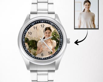 Esfera de reloj personalizada, foto estilo jardín