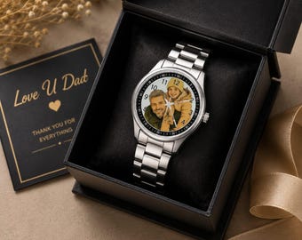 Custom Watch Dial • Personalized Watch • Personalized Photo Wristwatch •Father Day Gift  Unique Anniversary Gift Gift For him her
