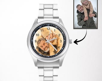 Esfera de reloj personalizada, estilo acuarela, regalo personalizado