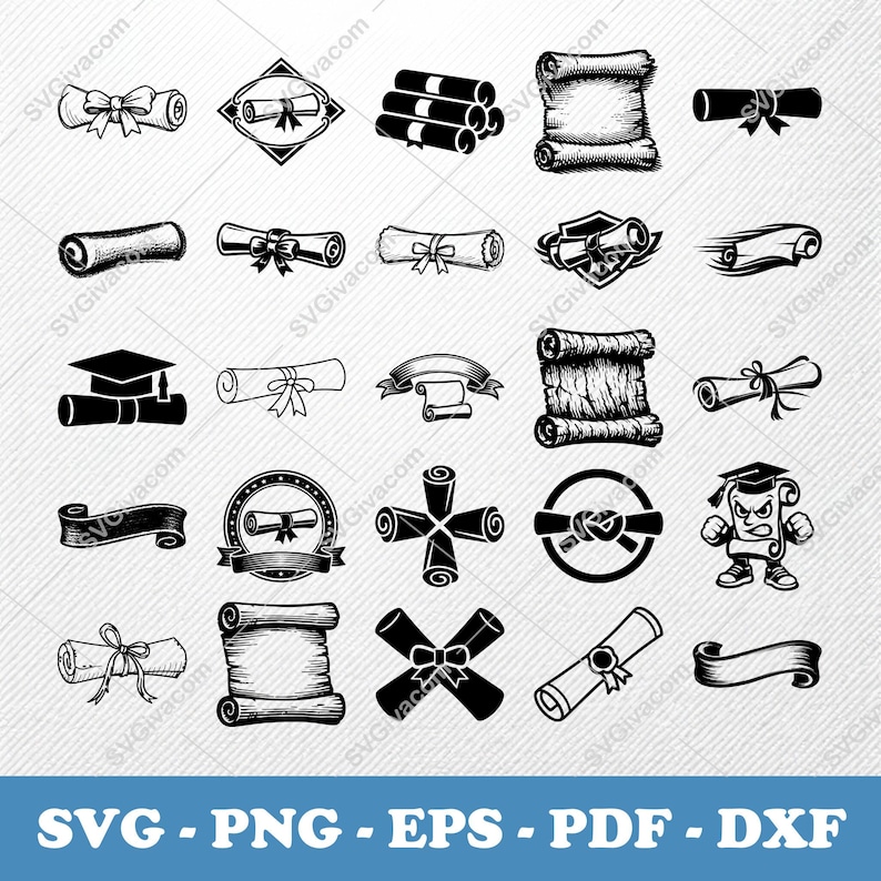 Grade R Graduation Scroll Graduation Scroll SVG Bundle | 32 Clipart Designs | PNG Eps PDF Dxf ...