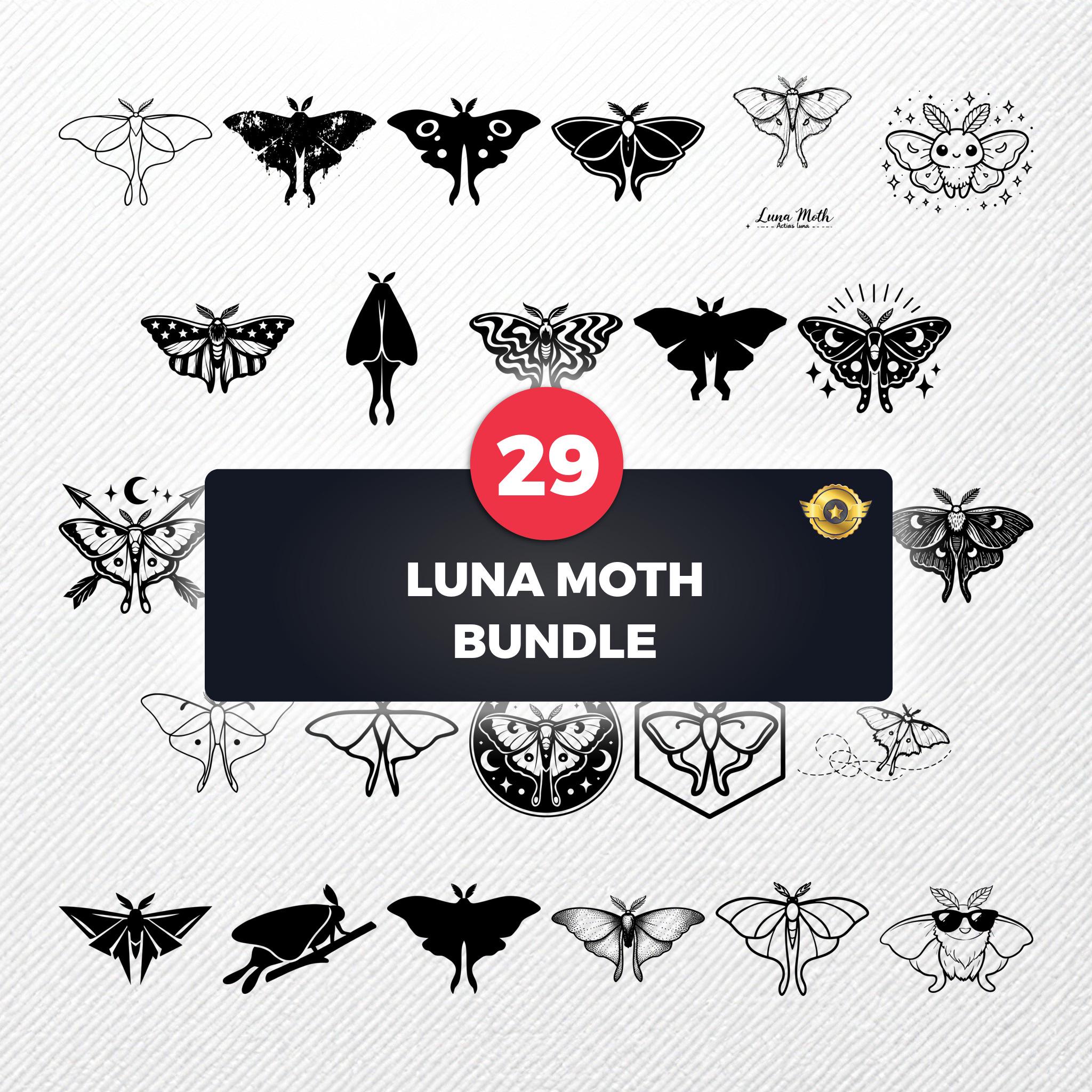 Luna Moth SVG Bundle | 29 Vector Clipart PNG Eps PDF Dxf | Silhouette ...