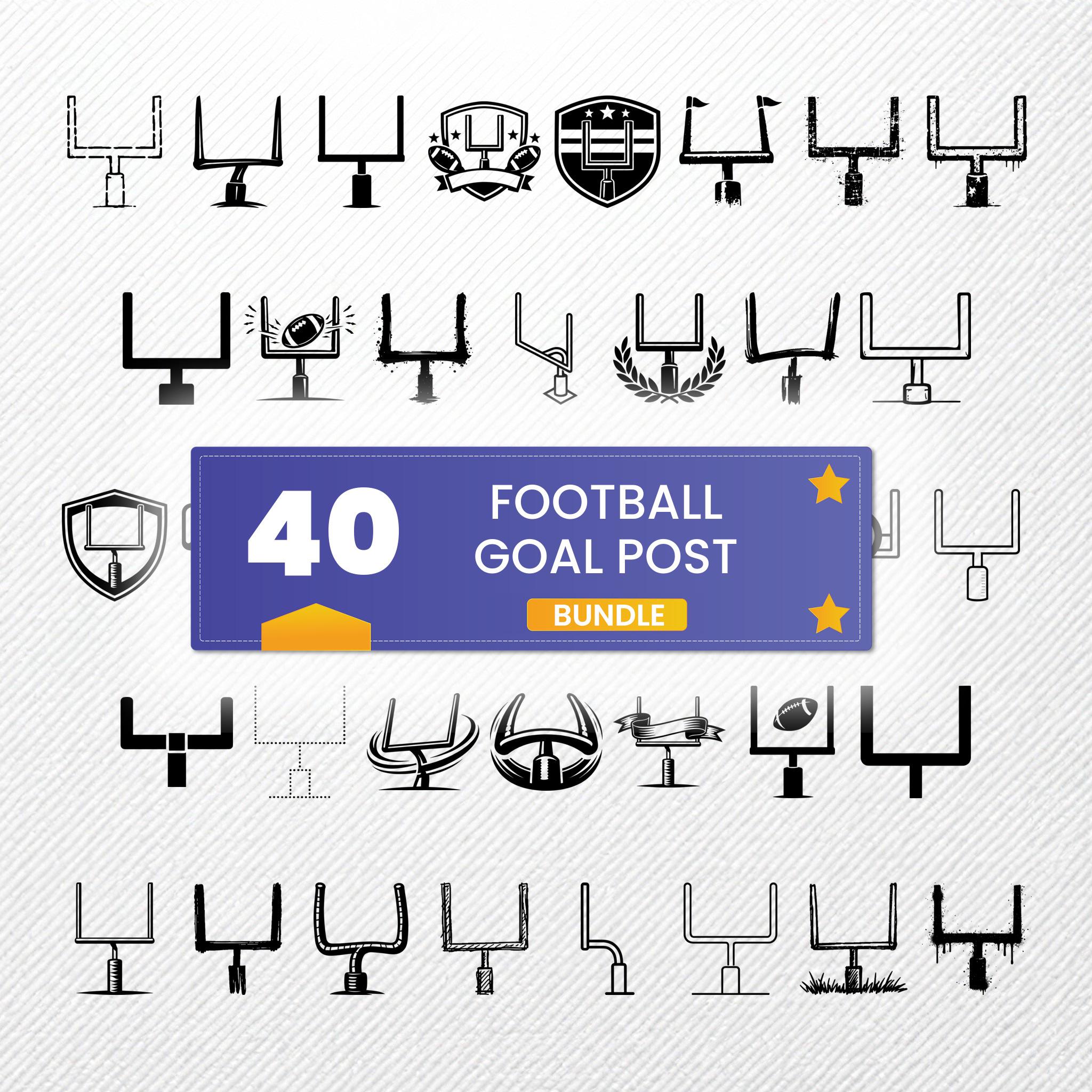 Football Post Svg Football Goal Post SVG Bundle | 40 Clipart Designs | PNG Eps PDF Dxf ...
