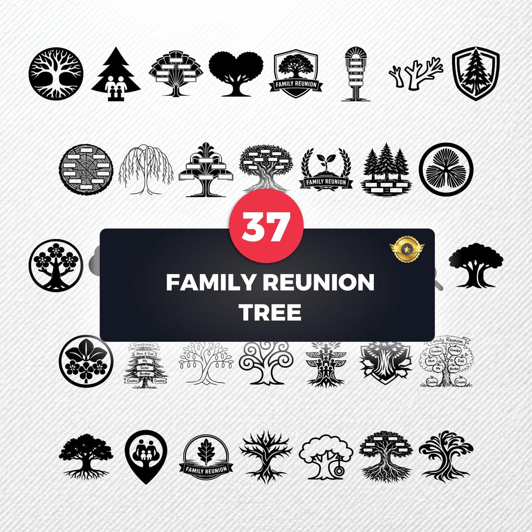 Family Reunion Tree SVG Bundle 37 Clipart | PNG Eps PDF Dxf ...