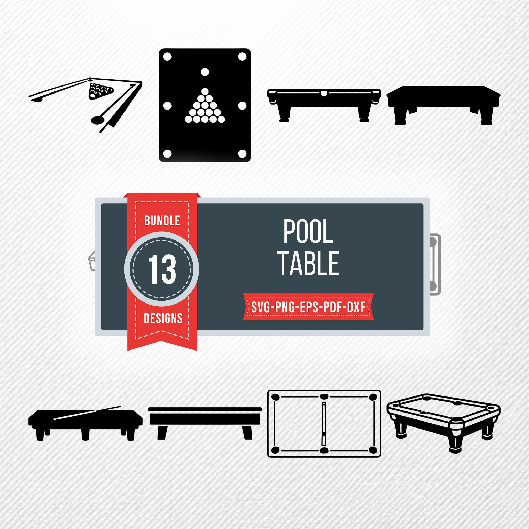 Pool Table SVG Clipart Bundle | 13 Vector Illustrations | PNG Pdf EPS ...