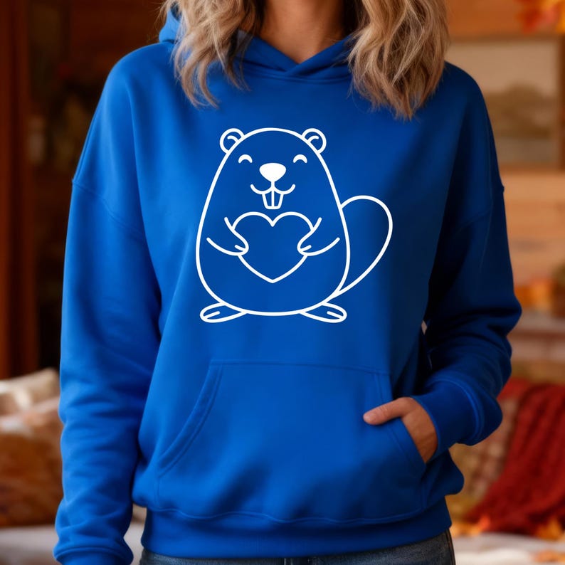 Beaver Holding Heart SVG | Puffy Vector Design | EPS PNG Dxf | Cricut ...
