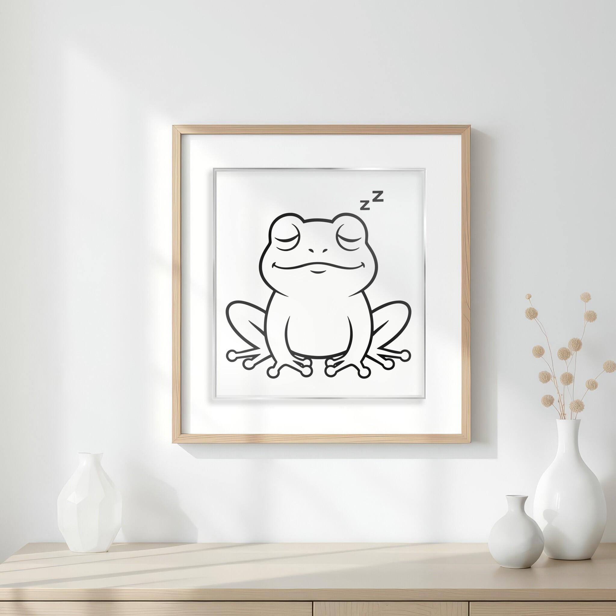 Frog Sleeping SVG | Puffy Dreamy Toad Vector Clipart | EPS PNG Dxf ...