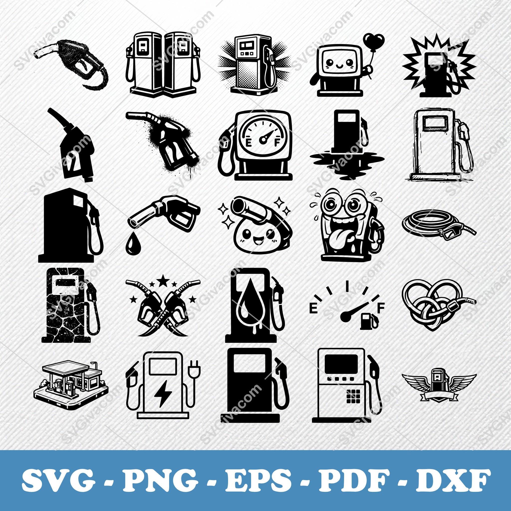 Gas Pump SVG Bundle 39 Clipart | Fuel Nozzle Vector Silhouette | PNG ...