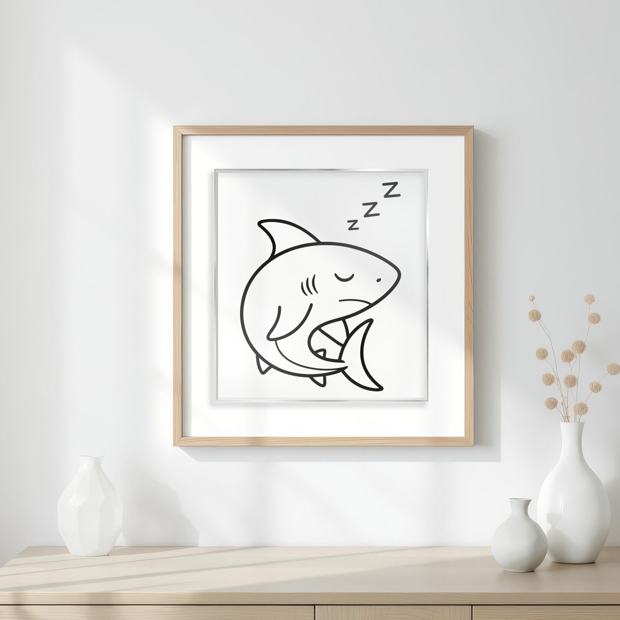 Sleeping Shark SVG | Puffy Cartoon Vector | EPS PNG Dxf Clipart ...