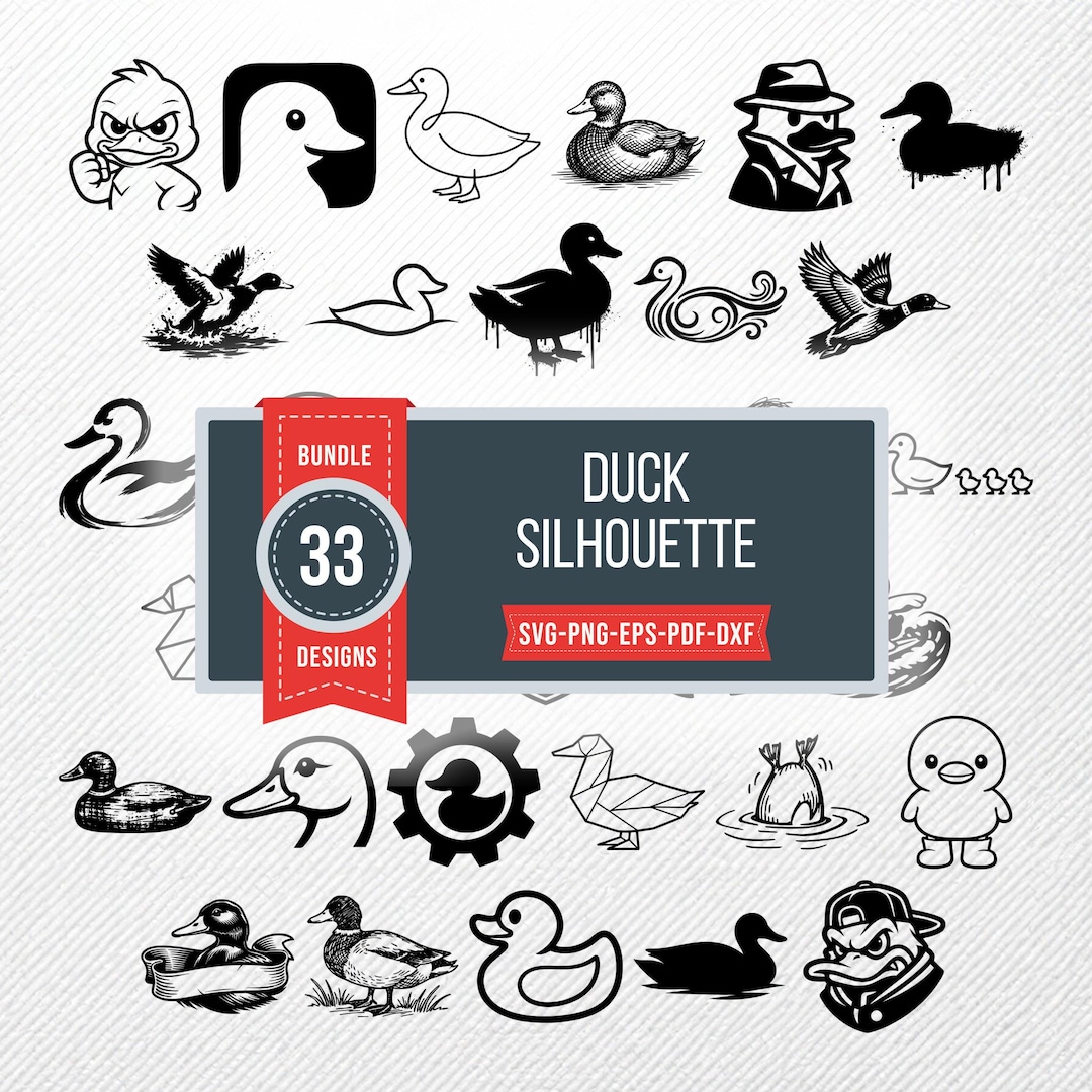Ente Silhouette SVG Clipart Bundle | 33 Vektor-Illustrationen | PNG Eps ...