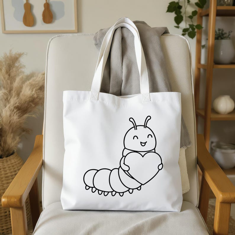 Caterpillar Holding Heart SVG | Puffy Soft Forms | EPS PNG Dxf | Cricut ...