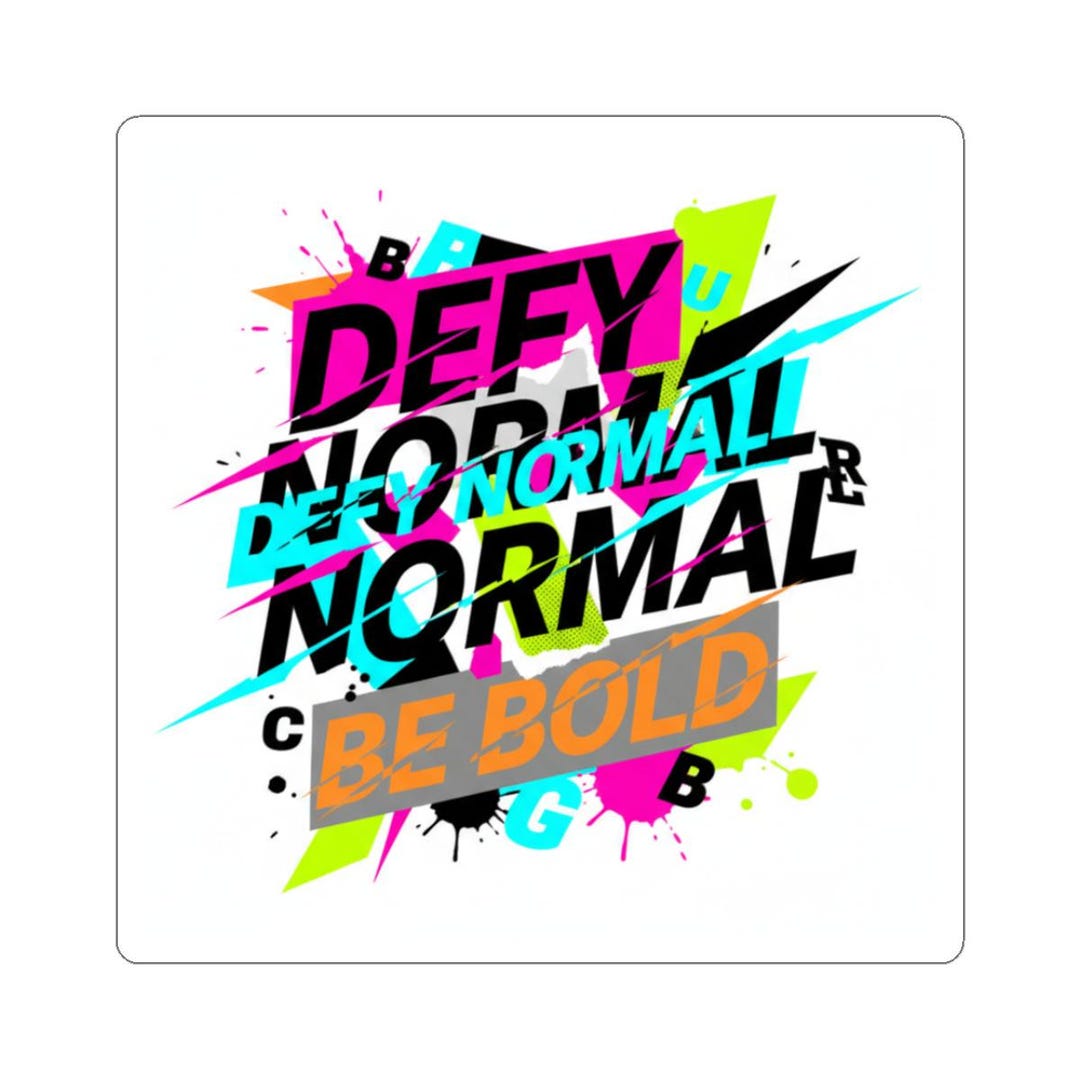 Defy Normal Glitch Typography Kiss-cut Stickers | Anti-aesthetic ...