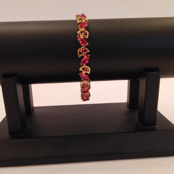 Pink Ruby Narrow Bracelet in Gift (or Storage) Bo… - image 3