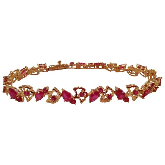 Pink Ruby Narrow Bracelet in Gift (or Storage) Bo… - image 1