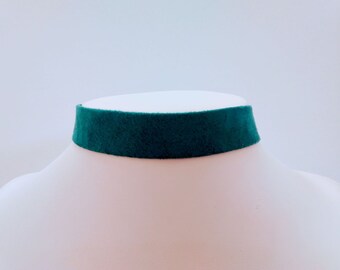 Teal Faux Suede Choker -  Facile Ultrasuede Fabric - Gold-Plated or Silver-Plated Hardware - Western Vibe, Boho Style